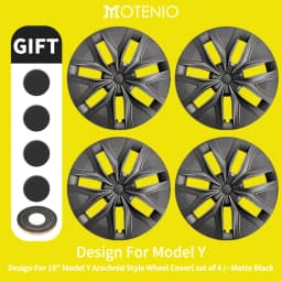 4PCS Wheel Cap Design For Tesla Model Y 2020-2024 19 Inch Right&Left Hubcaps Cyclone Cover Wheel Cover Replacement Accessories
