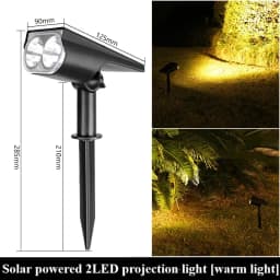 KDULIT 2/9LED Solar Spotlights 150° Adjustable Garden Courtyard Lawn Lights Outdoor Waterproof Decoration Landscape Street Lamp