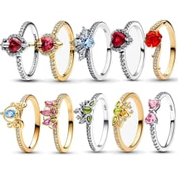 2026 Hot Selling 925 Silver Multi-Color Sun and Moon Heart-Shaped Ring for Women's Party Exquisite Jewelry Gift