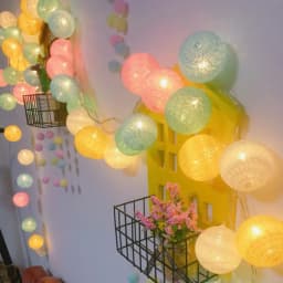 10/20LED Cotton Balls String Lights Garland Fairy Light Christmas Decorations for Home Room Outdoor Wedding Garden Patio Lights
