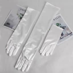 3 Lengths 23 cm 38 cm 55 cn Solid Black White Satin Gloves Women Elegant Etiquette Evening Bride Dress Wedding Opera Elbow Glove