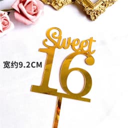 New 0-9 Number Happy Birthday Cake Topper Golden Acrylic Wedding Cake Topper Adorn For Kids Birthday Party Holiday Cake Supplies
