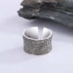 925 Sterling Silver Sanding Face Adjustable Rings For Women Ladies Elegant Luxury Quality Jewelry Accessories Jewellery