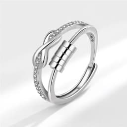 2026 Fashion Beads Anxiety Ring Fidget Spinner Rings Korea Crystal Butterfly Flower Star Moon Ring Anti Stress Jewelry Gift