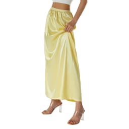 Women's spring and summer half petticoat, midi skirt solid color elastic waist lining, women's long petticoat