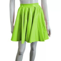 Plus Size Sweet Girl A-Line Goth Skirts Casual PVC Bottoms High Waist Faux Latex Slim Fit Mini Skirt Women Solid Sexy Club Skirt