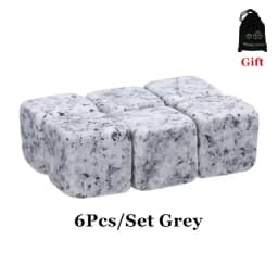 6pcs Whiskey Stones Sipping Ice Cube Cooler Reusable Whisky Ice Stone Whisky Natural Rocks Bar Wine Cooler Party Wedding Gifts