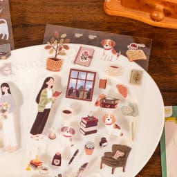 2sheets Creative Character Life Small Pattern PET Stickers DIY Diary Phone Case Scrapbook Aesthetics Stationery Stickers