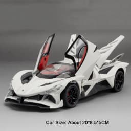 1:24 Eldorado EVO Miniature Toy Sports Car Models Alloy Diecast Sound Light Doors Opened Pull Back Sports Cars for Boys Gifts
