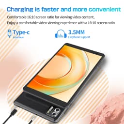 PRITOM 8 Inch Tablet Android 14, Octa Core, 8GB (4+4GB Virtual) RAM, 64GB ROM, 5G Wi-Fi, with Protective Leather Case