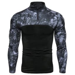Men's Tactical Sweatshirt Outdoor Hoodies Men Spring Fall Long Sleeve Pullovers Lightweight Stand Collar Slim Fit Sweatshirts