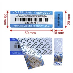 New100% total transfer tamper obvious waterproof label security guarantee invalid sticker Blue double serial number seal sticker