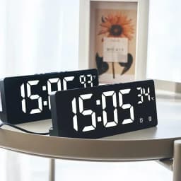Voice Control Digital Alarm Clock Temperature Dual Alarm Snooze Desktop Table Clock Night Mode 12/24H LED Clock Watch Desk