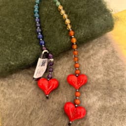 Red Love Y2k Keychain Beads Keychain Korean Bag Charms For Handbags Bag Pendant Handmade Beaded Keyring Vintage Bag Jewelry 2025