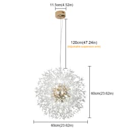 VETRULUS Modern Dandelion Lighting Pendant Lights Living Room Dining Bedroom Pendant Lights Starry Fireball Lighting Fixtures 