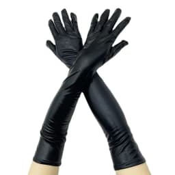 Adult Long Patent Leather Coated Pole Dance Performance Gloves Halloween Costume Accessories Tight Gloves