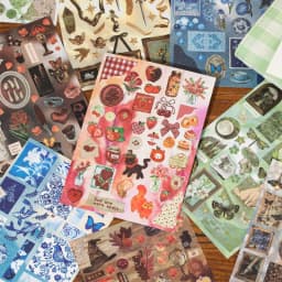 30 Pages Retro Style Decorative Stickers Book Scrapbooking Phone Case DIY Journal Collage Material Sticker Gift