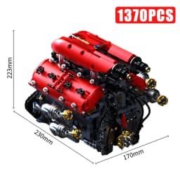 Technical V8 Electrice Driven Engine Building Blocks Simulation Supercar Engine MOC Bricks Science Education Toys Birthday Gift