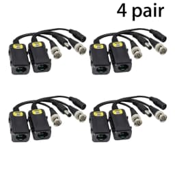 8MP/4K Passive HD BNC Video Power Balun Transceiver Transmitter Via UTP RJ45 Cable AHD/TVI/CVI/CVBS Cable Connectors for Cameras