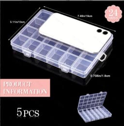 1/5Pc Multifunctional Clear Plastic Organizer Box with Grids Container Craft Storage for Beads Organizer Art DIY Jewelry