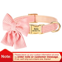Free Personalized Dog Collar with Cute Bowknot Soft Velvt Pet Puppy Collars Necklace Adjustable For Small Medium Dogs Chihuahua