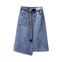 Irregular Denim Skirt Women Spring Summer New 2026 Elastic waist Joker A-line Buttocks Wrapped Skirts For Ladies Casual Clothing