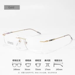 F·DRACON Pure Ttanium Frameless Glasses Simple And Retro Square Men's Glasses Frame Optical Prescription Glasses Men's 6003