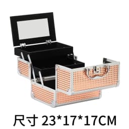 Makeup Case Handheld Aluminum Alloy Storage Box Large Capacity With Mirror Professional Makeup Artist Portable Makeup Toolbox