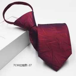 New 7cm Mens Tie Pre-tied Easy Wear Neck Tie Business Wedding Zipper Lazy Pre-tied Korean Style Striped Plaid Solid Necktie