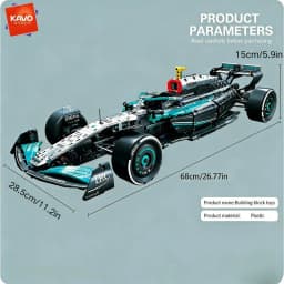 KAVOWORLD 1:8 Scale Formula Style Racing Car Building Blocks Set Steerable DIY Technical Bricks Toy for Children Birthday Gifts
