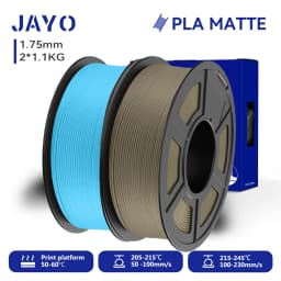 JAYO 2 Rolls 3D PLA Matte Printer Filament 1.75mm Neatly Wound PLA Filament with Matte Finish Print with 99% FDM 3D Printer