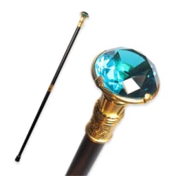 10 Colors Shiny Gold Crystal Gem Top Walking Cane Detachable Vintage Walking Stick Cosplay Party Prop for Men And Women