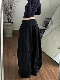 2026 Spring Casual Solid Streetwear Pants Harajuku Elastic Waist Loose Wide Leg Y2k Aesthetic Women Button Grunge Pantalones