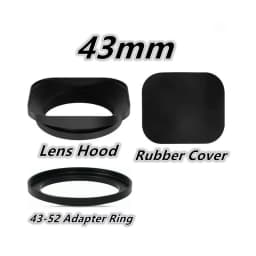 Square Shape Lens Hood 37mm 39mm 40.5mm 43mm 46mm 49mm 52mm For Canon Nikon Fujifilm Leica Panasonic