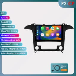 Hizpo 9" 2 Din Android Auto Radio for Ford S-Max S Max 2007 - 2015 Auto AC CarPlay 4G Car Multimedia GPS 2 Din Autoradio 6115 RDS