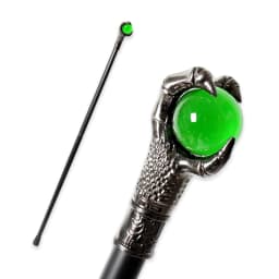 10 Colors Silver Alloy Dragon Claw Crystal Ball Walking Cane Detachable Vintage Walking Stick Cosplay Party Prop for Men Women