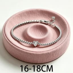 2026 New 925 Silver Women's Logo Heart Shaped Snake Chain Tennis Adjustable Bracelet Display Tool DIY Exquisite Charm Jewelry