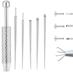 Stainless Steel Titanium Curved Piercing Taper Tool Earring Applicator Professional Puncture Straight/Curved Pole Earring Tool