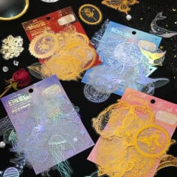 40pcs Laser Cut Dream Series Stickers Set for Scrapbooking DIY Stick Labels Diary Stationery Album - Butterfly & Whale Designs