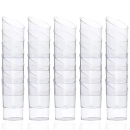 10/20PCS Disposable Slanted Cups Plastic Dessert Cups Ice-Cream Mousse Jelly Dessert Cups with Spoon Christmas Birthday Party