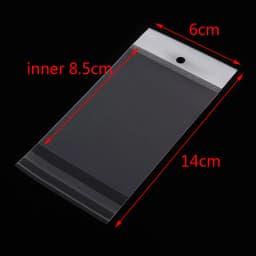 100pcs Transparent Self Adhesive Bag Plastic Hanging Opp Pouches Seal Gift Bag for Handmade Jewelry Display Retail Packing Bags