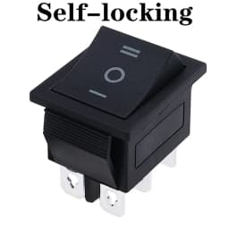 1PCS KCD4 25X31mm Black Rocker Switch 6 Pin 3 Position ON-OFF-ON Double Reset/Latch Switch 16A 250V 20A 25A 125VAC