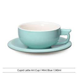 MUVNA 240ml Ceramic Latte Art Cup Embossed Coffee Cup With Saucer Thick Rim Wing Handle Barista Cappuccino Espresso Cup
