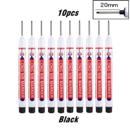 10Pcs/Set Multi-Purpose 20mm Deep Hole Long Nib Head Marker For Metal Perforating Pen Waterproof Bathroom Woodworking Decor Tool