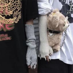New 1Pair Punk Broken Slit Gothic Unisex Glove Fingerless Cuff Ninja Sport Hole Mitten Cool Women Men Hollow Out Rock Gloves