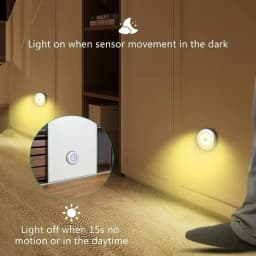 Night Light With PIR Motion Sensor LED Battery Lamp Strong Magnetic For Bedroom Bedside Kitchen Cabinet Lighting