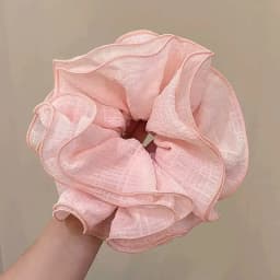 1PC Double-Layer Ruffled Bubble Flower Hair Scrunchie - High-End Korean-Style Hair Tie with Strong Elasticity