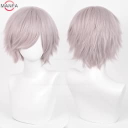 Anime 30cm Short Straight Cosplay Wig Black White Green Brown Purple Blue Gray Red Gold Man Women Heat Resistant Synthetic Hair