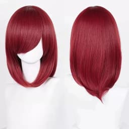 Anime 40cm Medium Basic Bang Blond Black White Red Pink Green Brown Gold Blue Cosplay Wig Heat Resistant Synthetic Hair Wigs