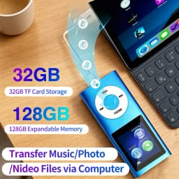 MP3 Player with Earphone Data Cable Stylish Multifunctional Lossless Sound Slim 1.8 Inch LCD Screen Portable MP3 Music Players